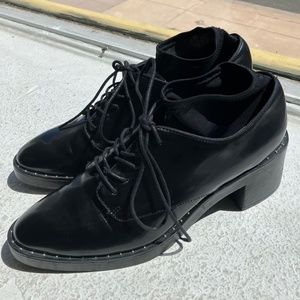 Zara Black Patent Leather Loafers